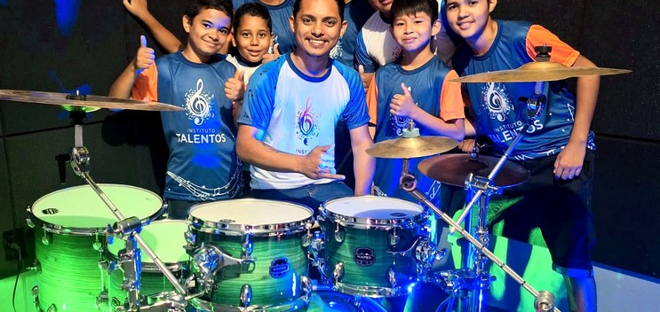 Registro do estúdio: bateria