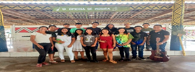Participantes das oficinas indígenas